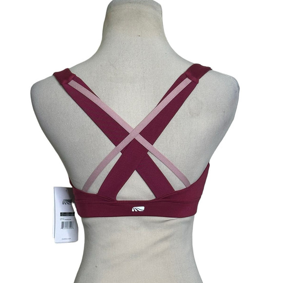 Marika wine red crossed back sports bra size Small - Picture 2 of 12